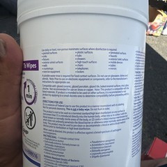 LOT of (4) Tubs of Diversey Oxivir TB Disinfectant Wipes: 160 Wipes Per Tub- NEW