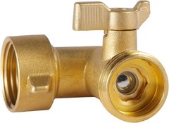 Xiny Tool 90 Degree Garden Hose Adapter with Shut Off Valves, 3/4″ Solid Brass G