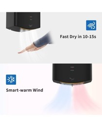 AIKE Air Wiper Compact Hand Dryer 110V 1400W Black(with 2 Pin Plug)Model AK2630S