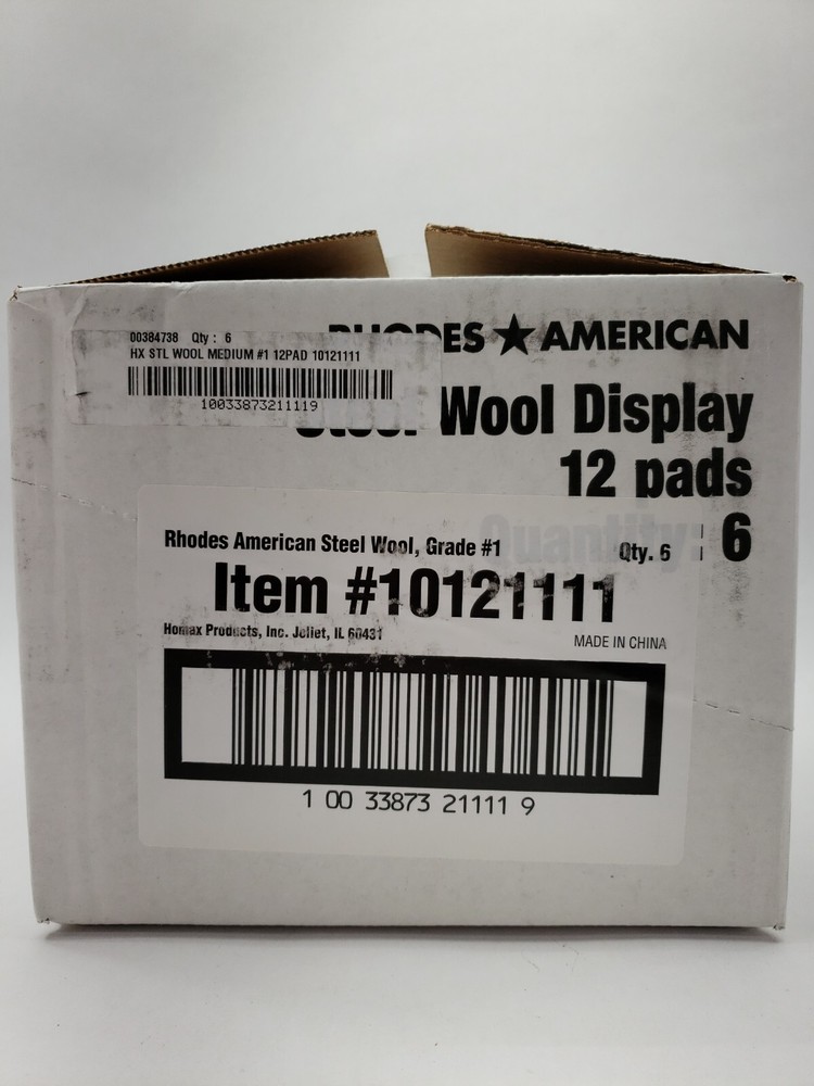 RHODES, CASE OF 72 EACH Medium Grade #1 Steel Wool