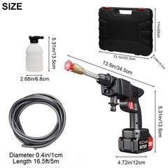 Electric High Pressure Water Spray Car Gun Portable Cordless Washer Cleaner Yard