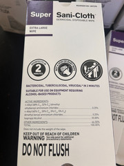 300 PDI Super Sani Cloth X-Large Germicidal 6x 50 Individual Wipes 11.5×11.75″