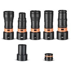 7-Piece Shop Vac Hose Adapter Kit for 1-1/4″ Hose, 1.25 inches, red black