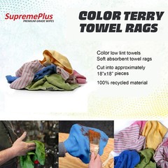 Color Terry Towel 100% Cotton Cleaning Rags-10 lbs. Bag – Multipurpose Cleaning