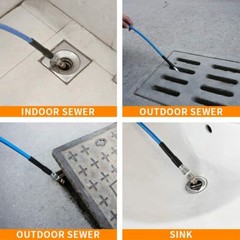 50ft Pressure Washer Sewer Jetter Kit for Clean Kitchen Drain System Remove Clog