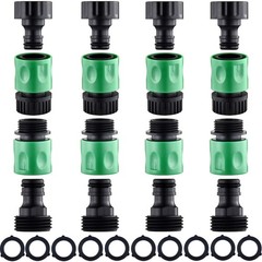 16 Pieces Garden Hose Quick Connect Fittings 3/4 Inch Plastic 16 PS, Green