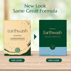 earthwash Laundry Sheets, Ocean Breeze (32 Loads), The 32 Sheets (Pack of 1)