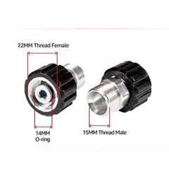Conversion Adapter -Female M22 , 14mm (Standard) To Male M22 ,15mm Adapter Plug