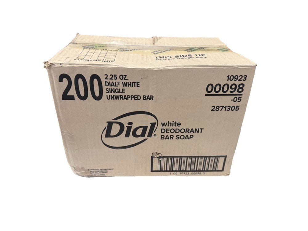 Dial White Deodorant Bar Soap 2.25 Oz. Box W/200