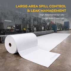Spill Ready Oil Absorbent Pads Roll 30″ x 300′ -Heavyweight Absorbs Upto 80 gal.