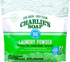 Charlie’s Soap Laundry Powder (50 Loads, 1 Pack) Hypoallergenic Deep…