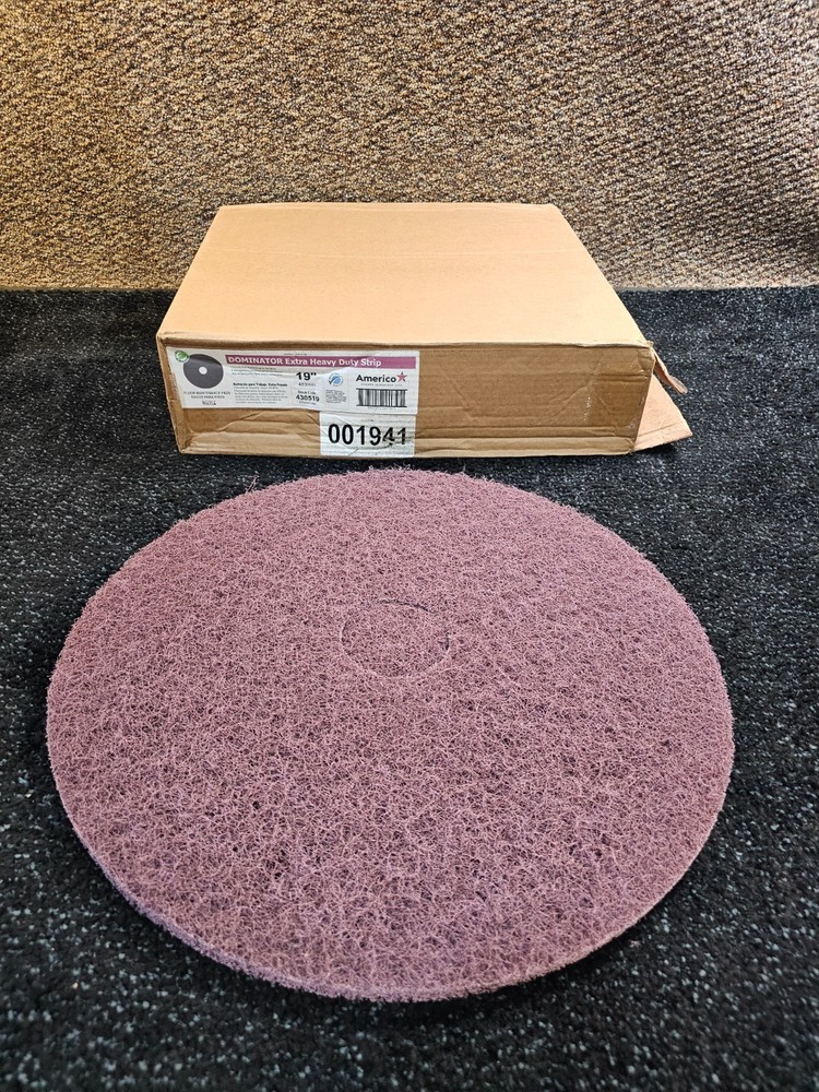 (QTY 5) Americo 430519 19″ Dominator Extra Aggressive Duty Floor Stripping Pads