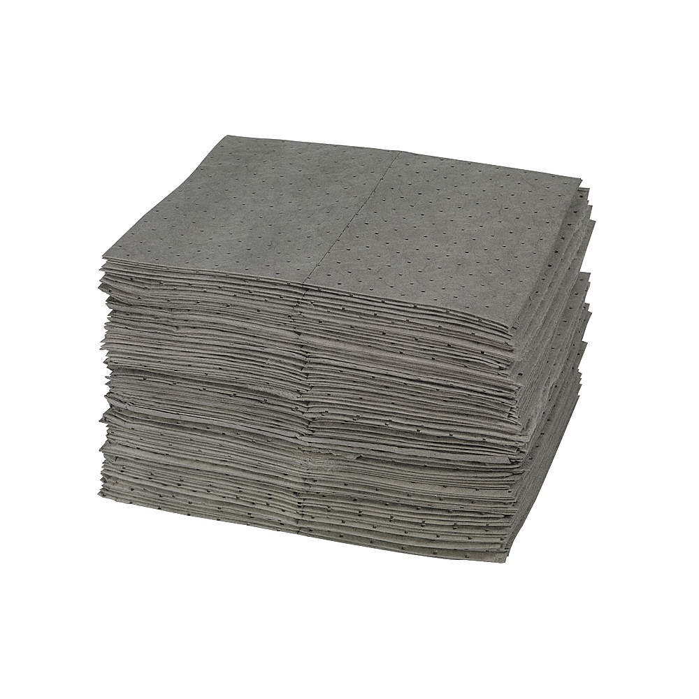 BRADY SPC ABSORBENTS GP300 Absorbent Pad,Universal,Gray,PK100 15U851