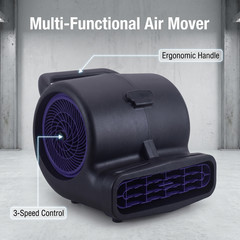 1/2 HP Air Mover High power copper motor heavy-duty housing with Carry handle