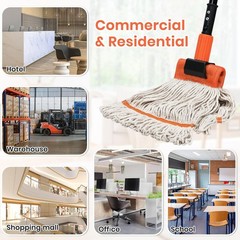 Commercial Mop, 58″ Heavy Duty Industrial Mops for Floor Cleaning, String Cotton