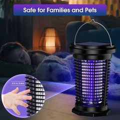 2 In 1 Solar Bug Zapper Outdoor Mosquito Zapper 4500V Waterproof Rechargeable