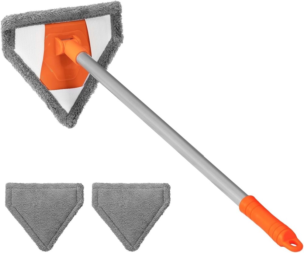 Interior Cleaner Tool – Glass Wash Brush with 2 Washable and Reusable Microfiber