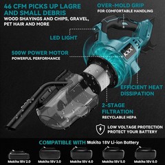 KXX Cordless Vacuum for makita 18V Battery, Handheld Electric Power Blue
