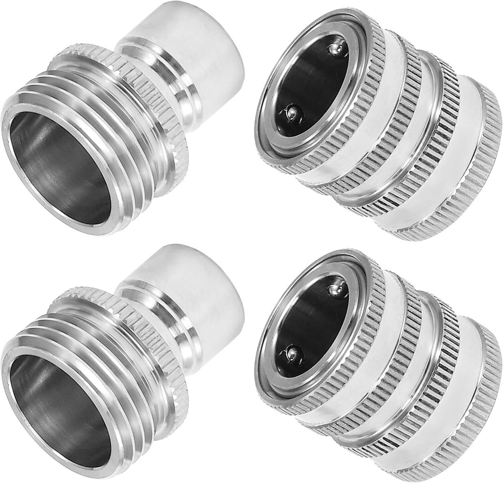 M MINGLE Garden Hose Quick Connect Fittings, 3/4 Inch GHT Stainless Steel,…