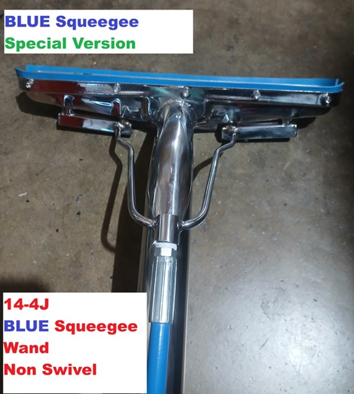14″ 4J S-BEND Hard Surface Tile & Grout BLU 1 layer Squeegee WAND Floor Scrubber