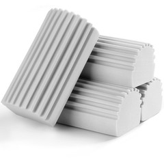 Jeymei 4-Pack Damp Clean Duster Sponge,Gray Dusting 4, Gray