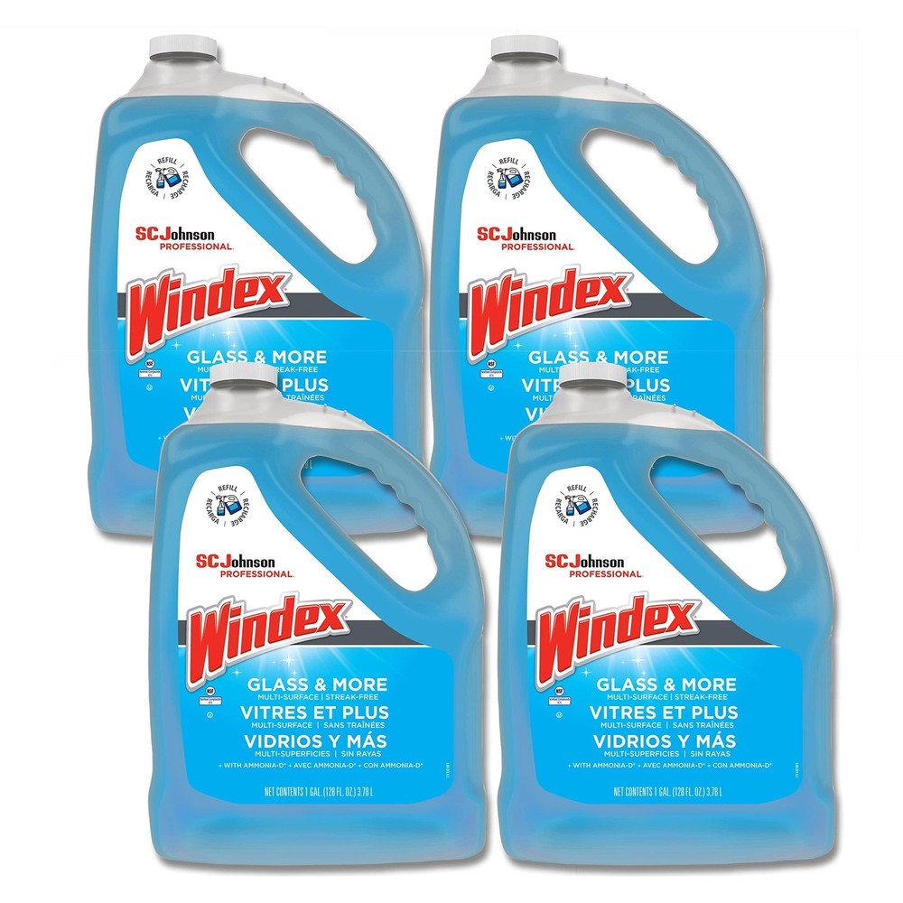 SC Johnson Professional Windex Glass and More 1 Count (Pack of 4), Blue