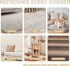 63-Inch Multi-Surface Carpet Rake – Quick Pet Hair Clean-Up for Furniture & Rugs