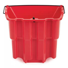WaveBrake Mop Bucket 4.5 Gal Square Durable Dirty Water Web Molded Plastic Red