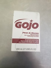 Two GOJO Pink and Klean Skin Cleanser,800 ml Bag-In-Box Refill Bottle, 2 Refills