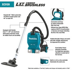 Makita 18V X2 (36V) Lxt 1/2 Gallon Hepa Backpack Dry Vacuum (Bare Tool)