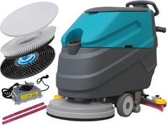 22″ Walk-behind Floor Scrubber Machine 32000 Sqft/h 18.5-gal Tank 31.5″ Suction