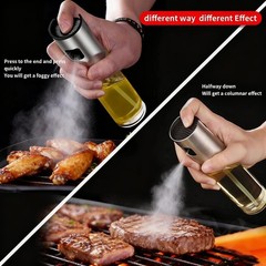 Aoiutrn 2-Pack 100ML Glass Mister Bottles for Oil & Vinegar, Heavy-Duty black