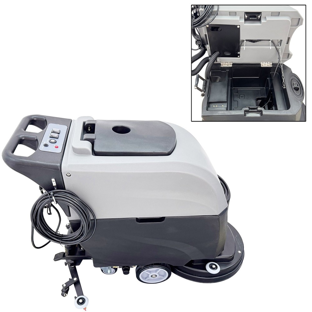 110V Electric Auto Floor Cleaner Scrubber Floor Cleaning Machine 10.6Gal+13.2Gal