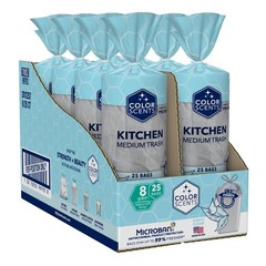 Color Scents Medium Trash Bags – 8 Gallon 200 Total Bags 8 Packs Of 25 Count