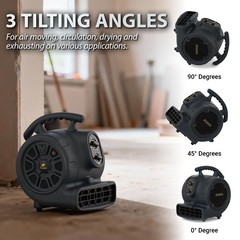 1/4 HP 1100 CFM Industrial Air Mover Blower Fan, High Velocity Floor & Carpet…