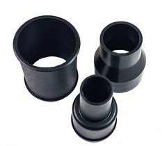 3 Pcs Vacuum Hose Adapter Set 2-1/2 to 1-7/8 to 1-1/4 Inch Black