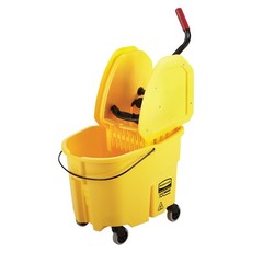 Rubbermaid 35 qt Yellow Wave Brake® Down Press Wringer and Mop