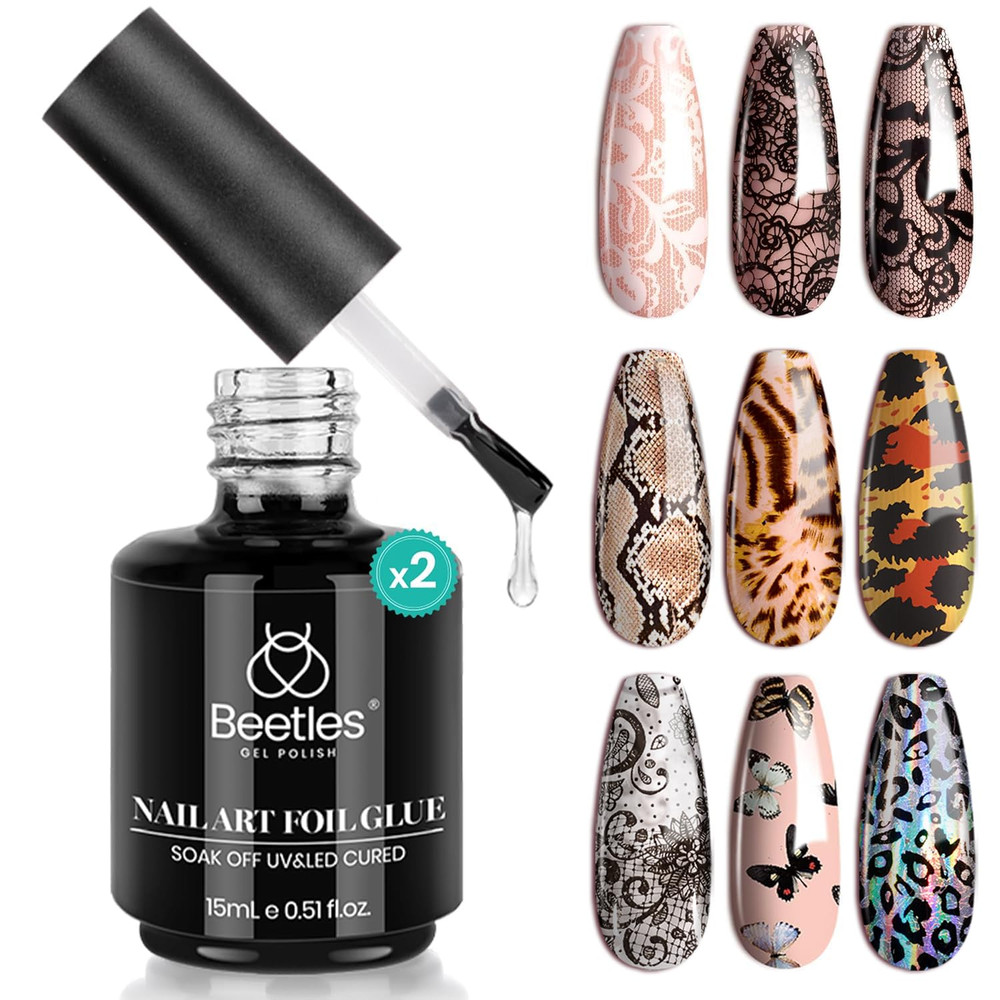 Beetles Nail Art Foil Glue Gel for Foil Stickers Nail Glue Transfer Tips Star Gl
