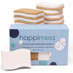 Happimess Wpe2000A-12Set Natural Plant Based Non-Scratch Sisal Hemp/Cellulose
