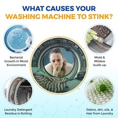 Bastion Washing Machine Cleaner, Deodorizer, & Descaler 6 Count (Pack of 1)