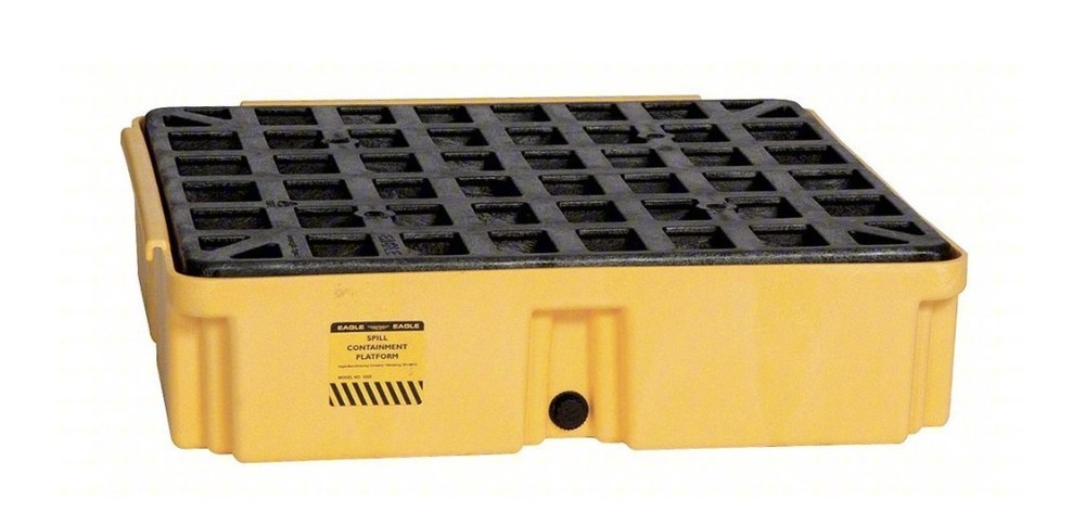 NEW EAGLE 1633D Spill Platform with Drain, 15 gal., 1 Drum 35U064, 26.25 x 26 In