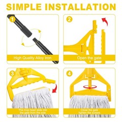 KeFanta 60 Inch Mop Handle Commercial Heavy Duty,Industrial Mop Stick Replace…
