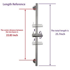 Wall Mount Bathroom Shower Slide Bar with Adjustable Hand Shower Ho… Fast Ship