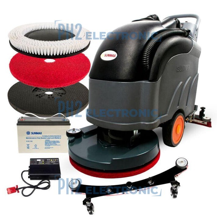 SUNMAX RT50D 22″ Self Propelled Automatic Floor Scrubber Dryer, 14.5 Gal Tank