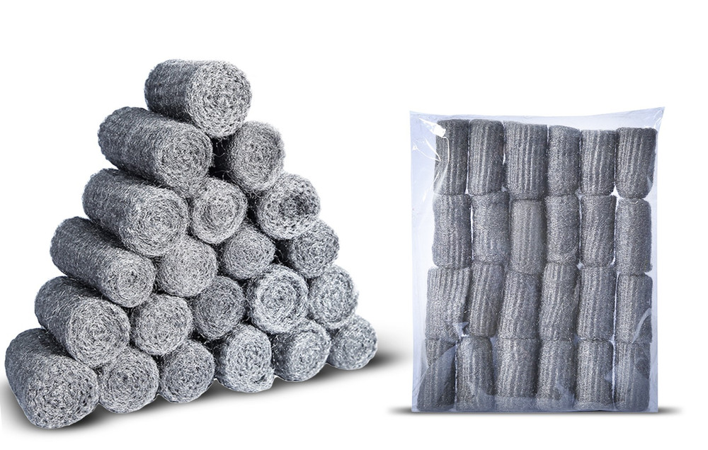 Steel Wool 24 pcs 0000 Finest Furniture Cleaning Mice Control Gap Filling