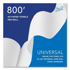 Scott 01052 8 in. x 800 ft. Essential Hard Roll Towel – White (12 Rolls/CT) New