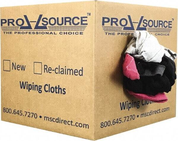 10 Lb Box PRO-SOURCE Reclaimed Cotton Polo Cloth Shop Rags: Assorted Colors