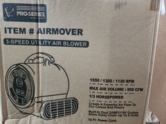 Airmover Air Blower Fan 3 Speed 900 CFM Carpet Floor Dryer Utility Fan 1/3HP