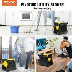 Compact 3-Speed Air Mover 600CFM 300° Pivoting Head Ventilation