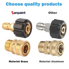 Pressure Washer Quick Connect Fittings, M22 14mm to 3/8″, 1 Set